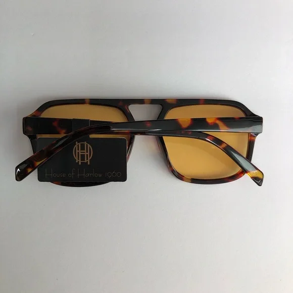 House of Harlow 1960 Tortoise Frame Sunglasses with Yellow Lenses - Picture 3 of 5